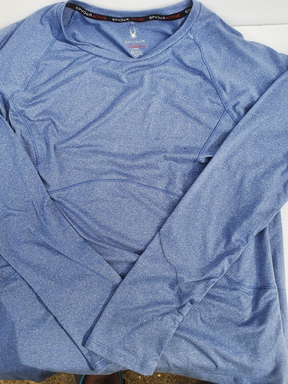 Spyder Active Men’s Long-Sleeve Performance Sweater - Heather Blue Sz L